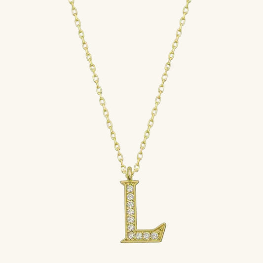 Gold Plated L Letter Women's Silver Pendant