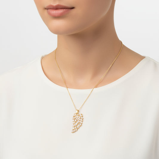 Gold Plated Angel Wing Women's Silver Necklace