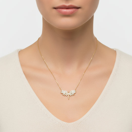 Gold Plated Archangel Michael Women's Silver Necklace