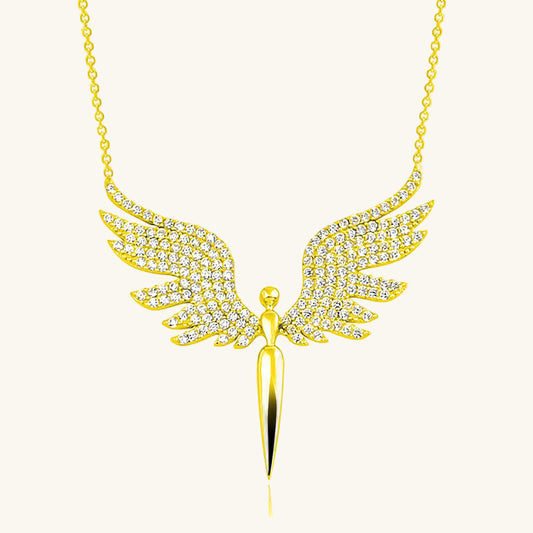 Gold Plated Archangel Michael Women's Silver Necklace