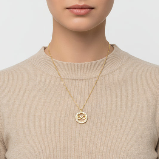 Gold Plated Mini Infinity Women's Silver Necklace
