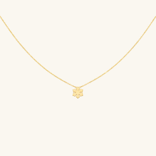 Gold Plated Minimal Snowflake Women's Silver Necklace
