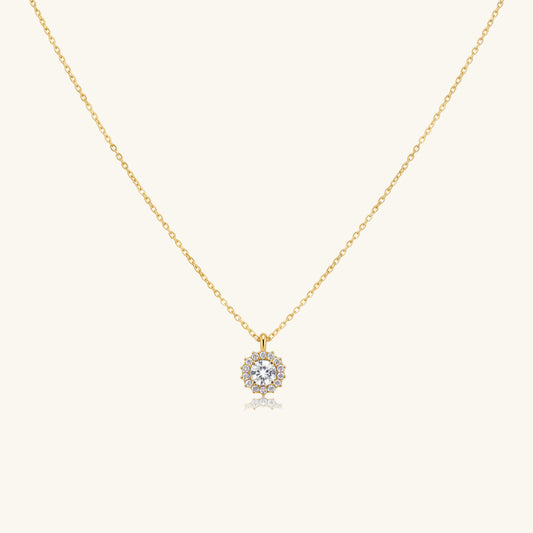 Gold Plated Minimal Round Enamel Women's Silver Necklace
