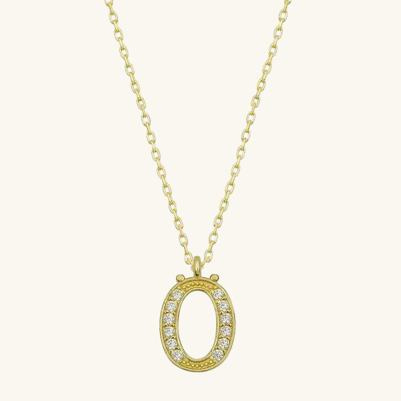 Gold Plated Letter Ö Women's Silver Necklace