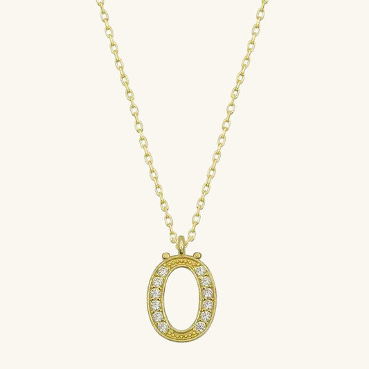Gold Plated Letter Ö Women's Silver Necklace