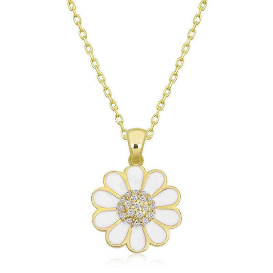 Gold Plated Daisy Women's Silver Necklace