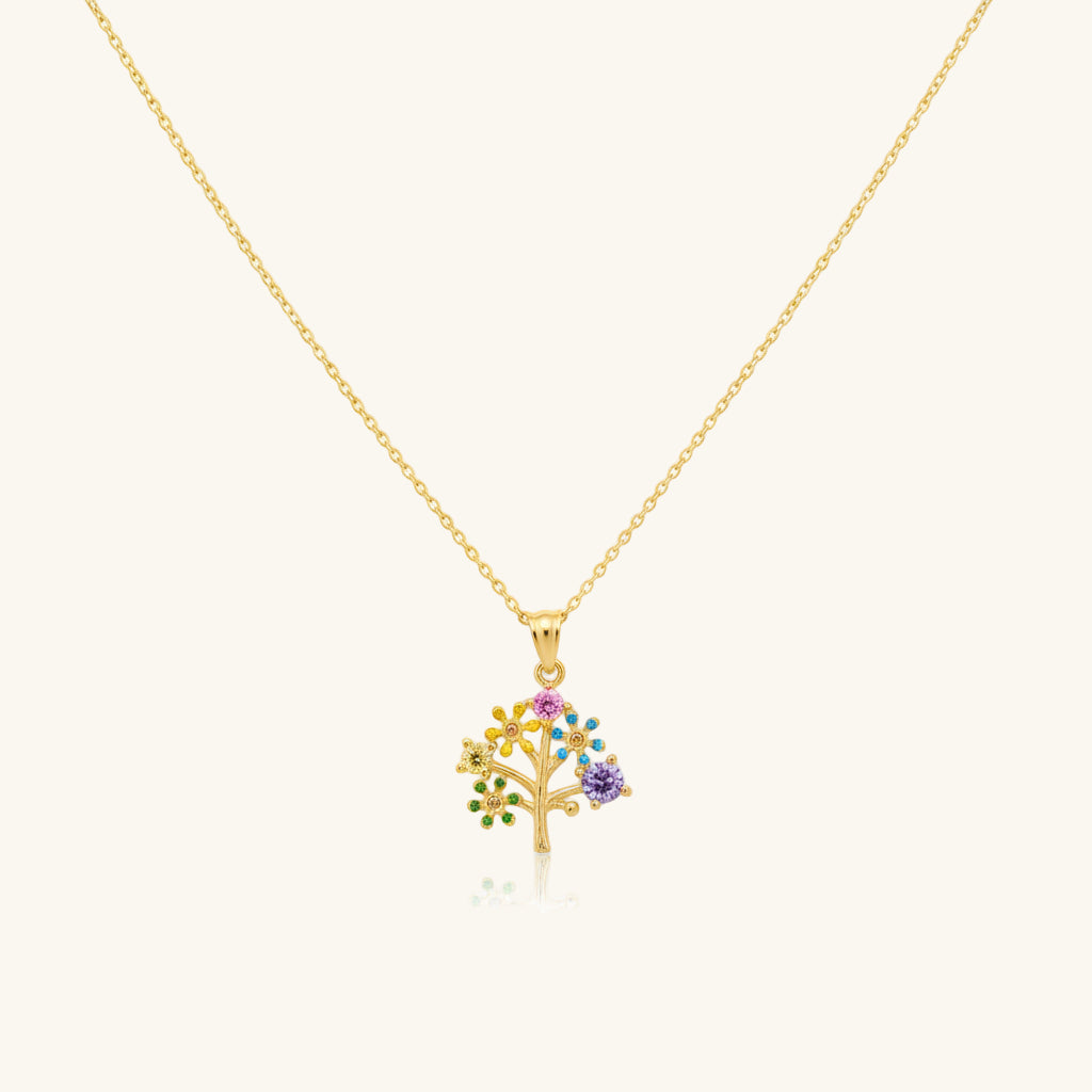 Gold Plated Tree of Life Women's Silver Necklace