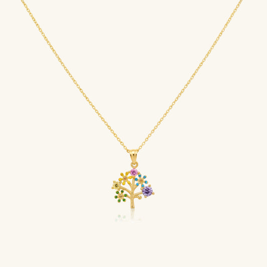Gold Plated Tree of Life Women's Silver Necklace