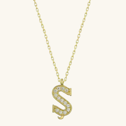 Gold Plated Ş Letter Women's Silver Necklace