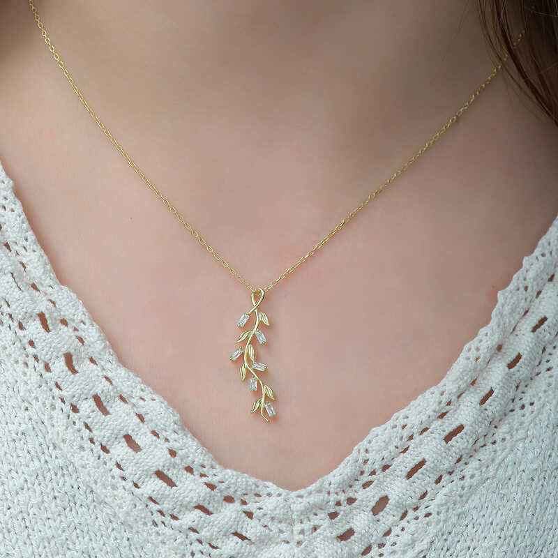 Gold Plated Ivy Women's Silver Necklace