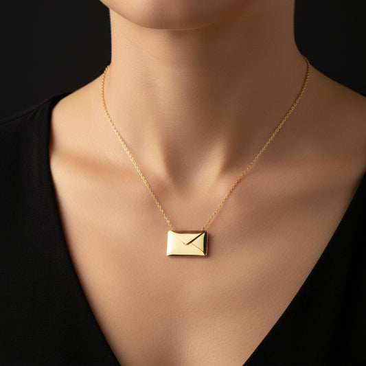 Vergoldete Liebesbrief-Damen-Silberkette