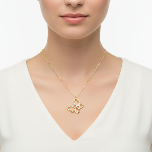 Vergoldete Infinity Butterfly Damen Silber Halskette
