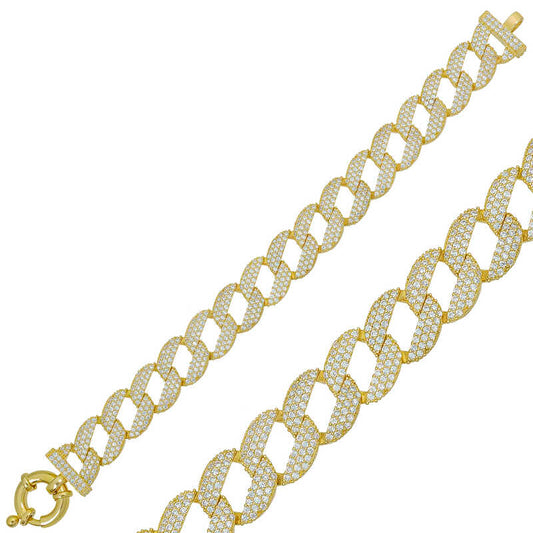 Gold Plated Stone Women's Silver Bracelet