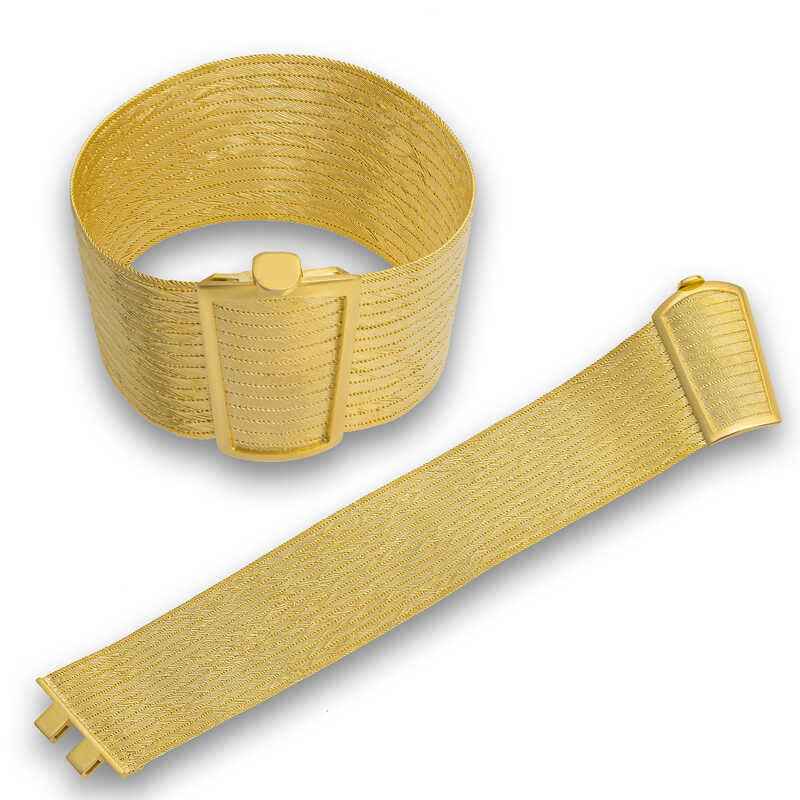 Gold Plated Trabzon Mesh Women's Silver Bracelet