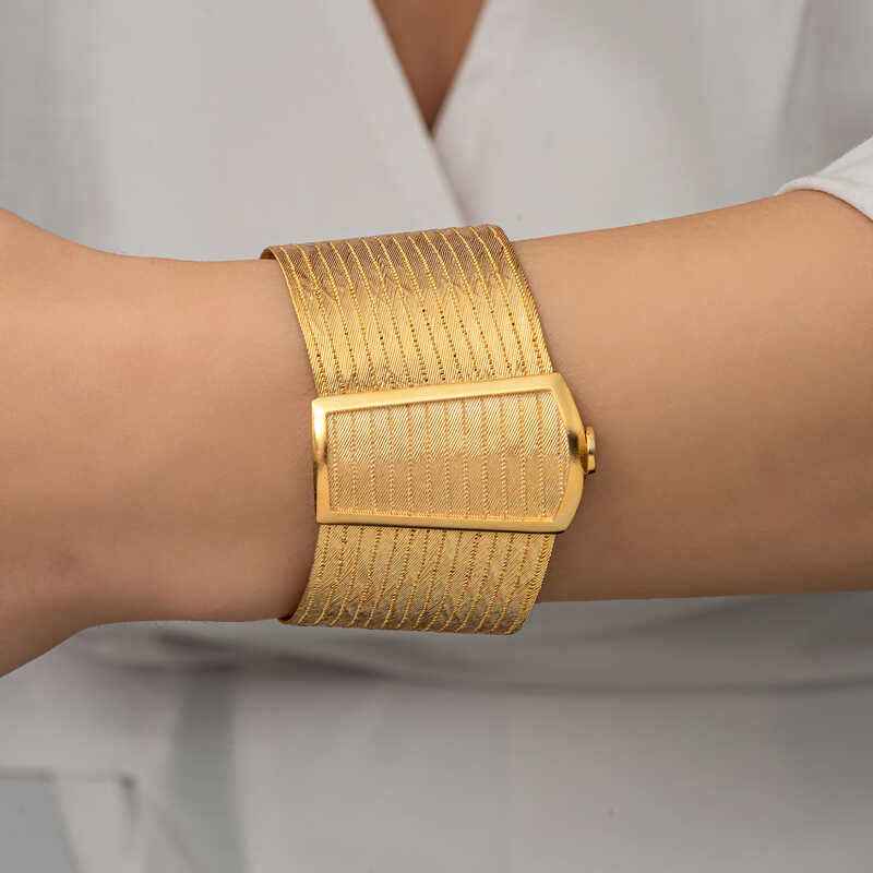 Gold Plated Trabzon Mesh Women's Silver Bracelet