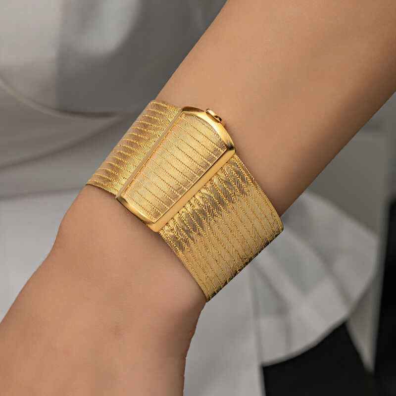 Gold Plated Trabzon Mesh Women's Silver Bracelet
