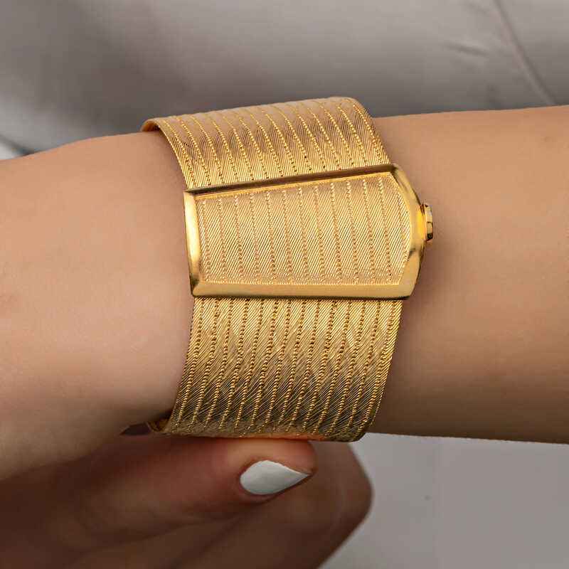 Gold Plated Trabzon Mesh Women's Silver Bracelet