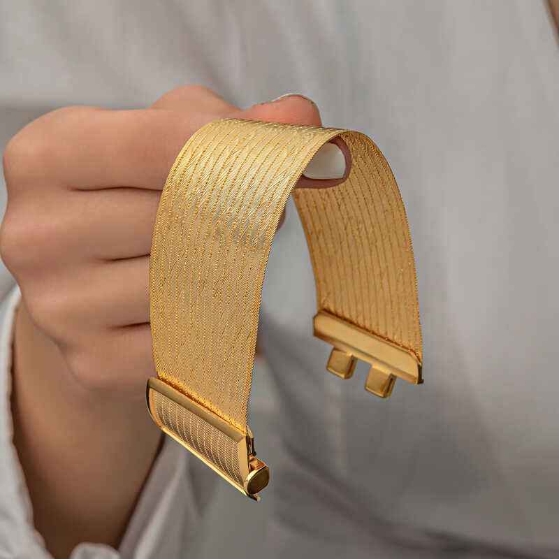 Gold Plated Trabzon Mesh Women's Silver Bracelet