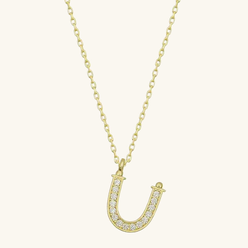 Gold Plated Ü Letter Women's Silver Pendant