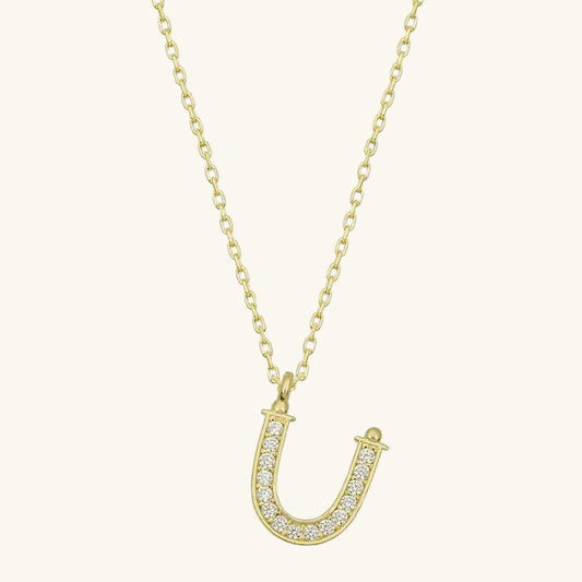 Gold Plated Ü Letter Women's Silver Pendant