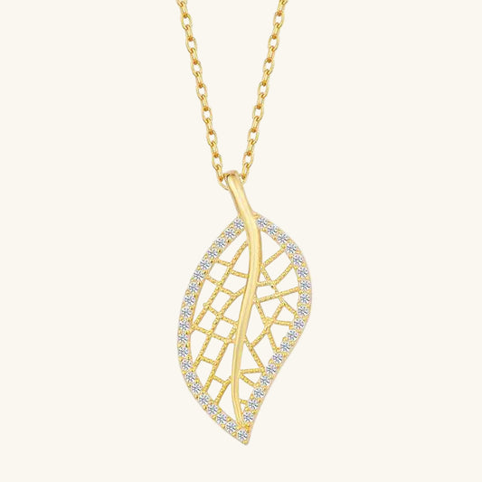 Gold Plated Leaf Women's Silver Necklace