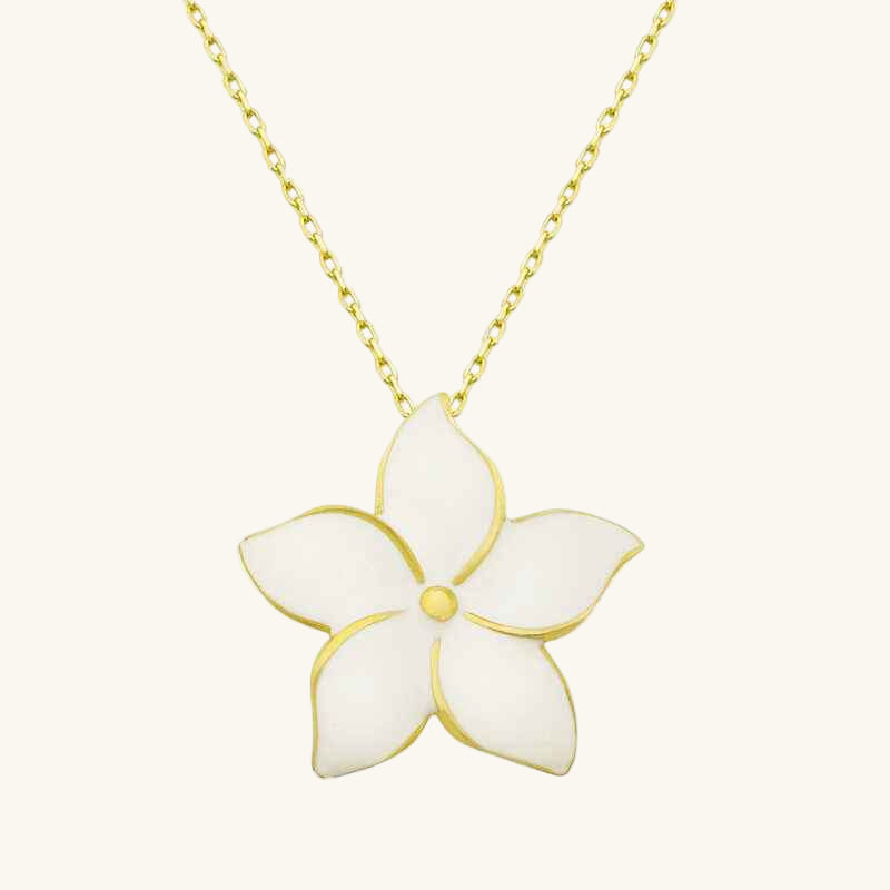 Gold Plated Jasmine Flower Women's Silver Necklace