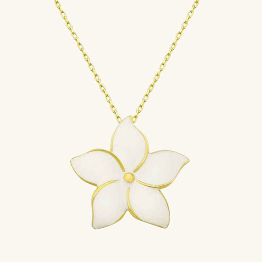 Gold Plated Jasmine Flower Women's Silver Necklace