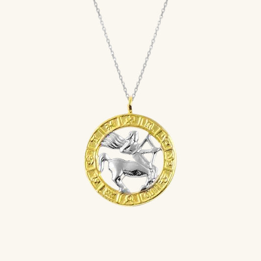 Collier Sagittaire en argent plaqué or