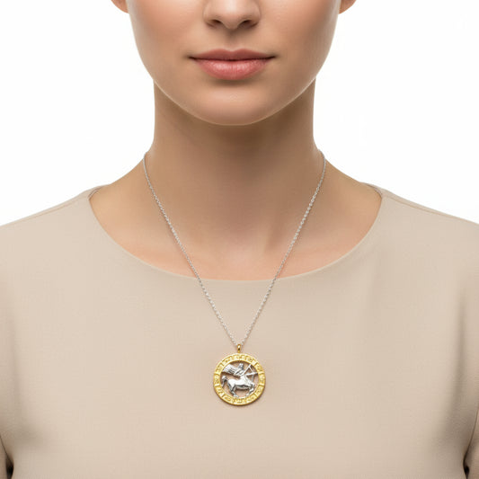 Collier Sagittaire en argent plaqué or