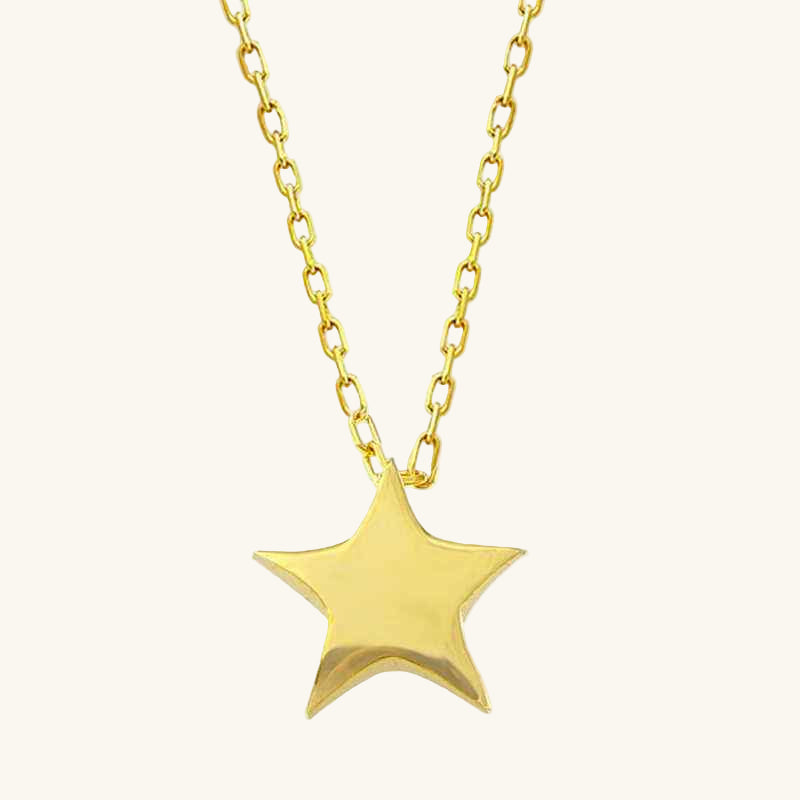 Gold Plated Star Women's Silver Necklace