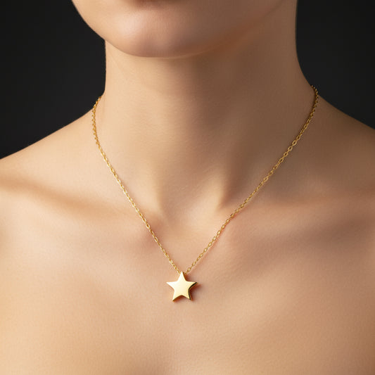 Gold Plated Star Women's Silver Necklace