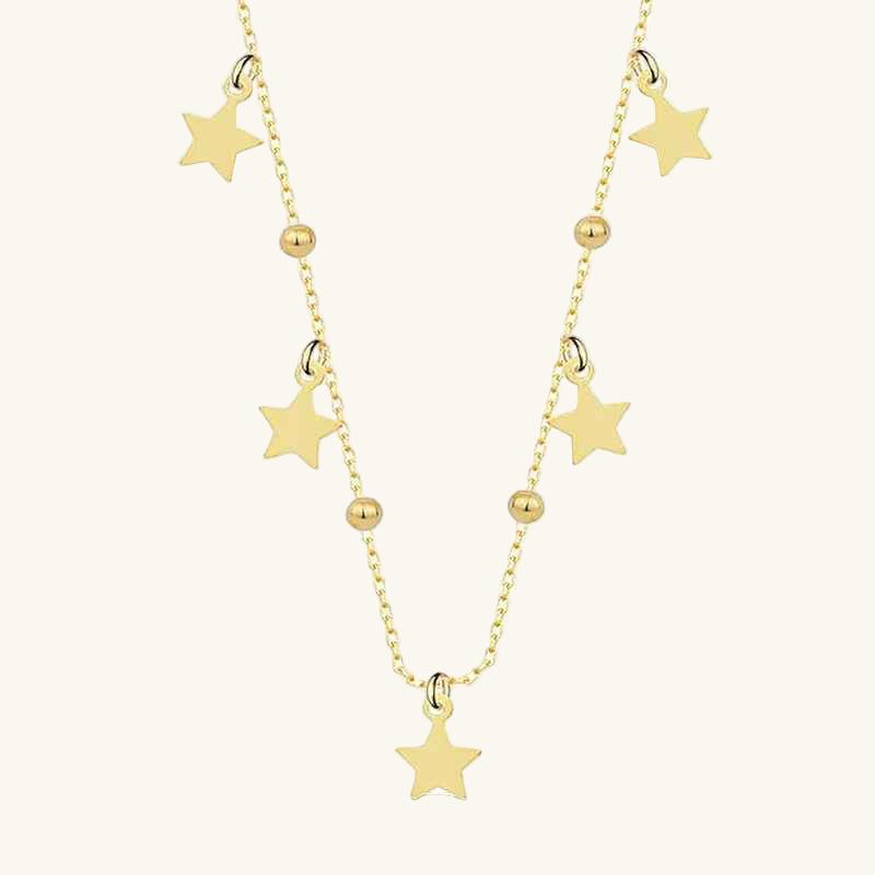 Gold Plated Starry Dorica Women's Silver Necklace