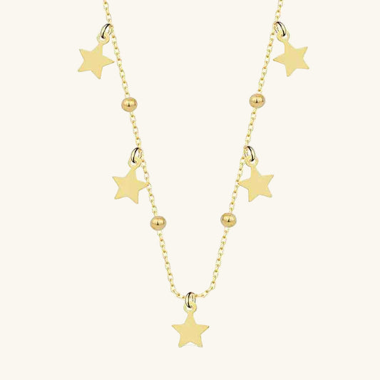 Gold Plated Starry Dorica Women's Silver Necklace