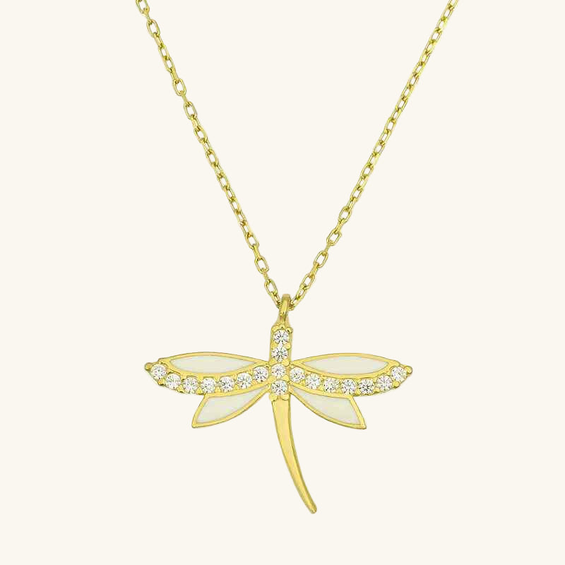 Gold Plated Dragonfly Women's Silver Necklace