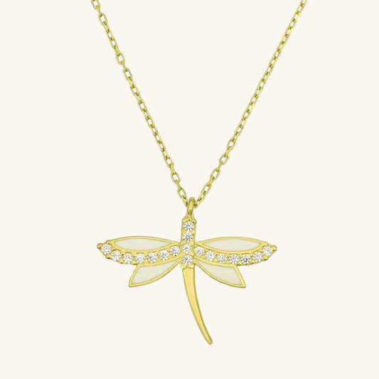 Gold Plated Dragonfly Women's Silver Necklace