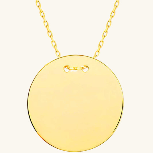 Vergoldete Halskette mit rundem Silberanhänger
