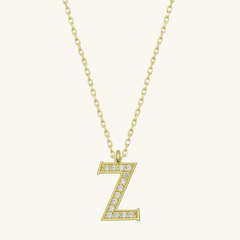 Gold Plated Z Letter Women's Silver Necklace