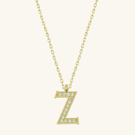 Gold Plated Z Letter Women's Silver Necklace