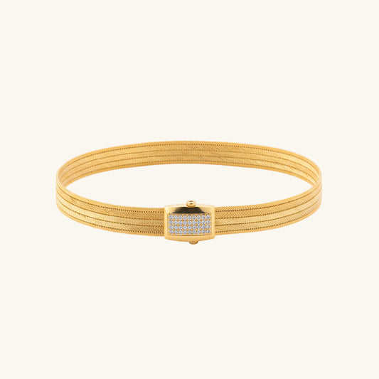Vergoldete Zirkon Stein Mesh Damen Silber Halskette