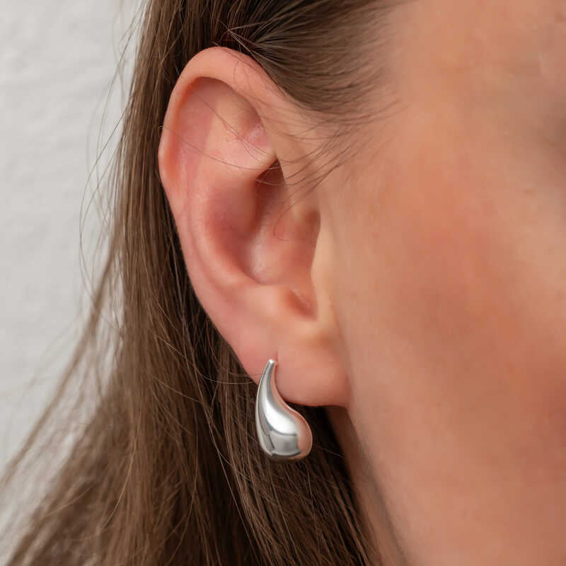 Tear Drop Spike Women's Silver Earrings