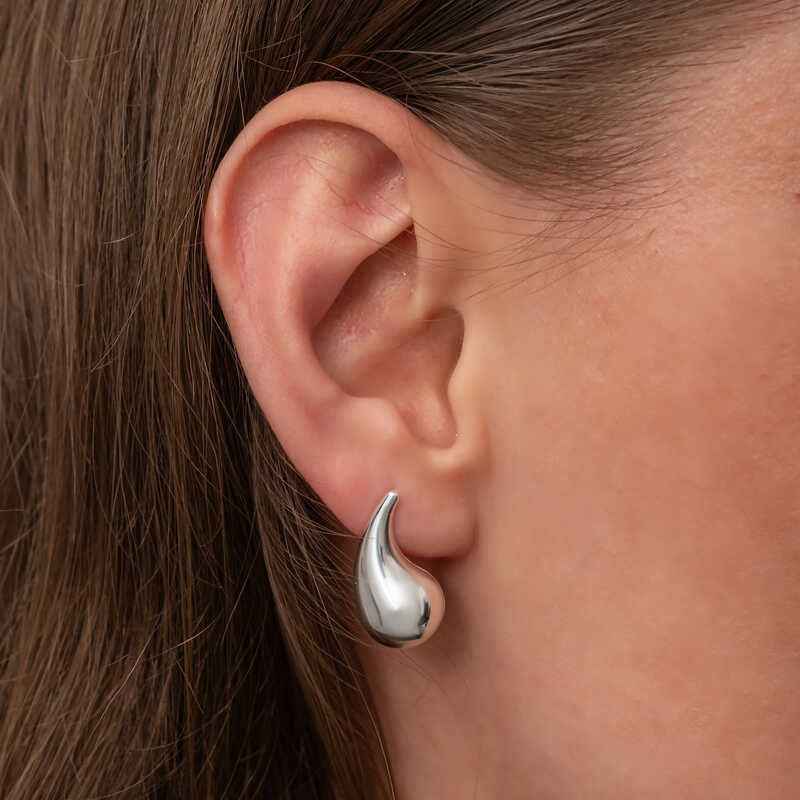 Tear Drop Spike Women's Silver Earrings