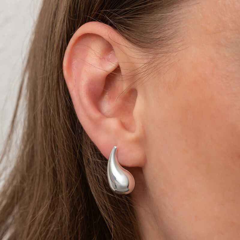 Tear Drop Spike Women's Silver Earrings