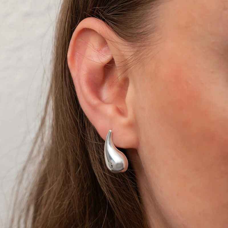 Tear Drop Spike Women's Silver Earrings