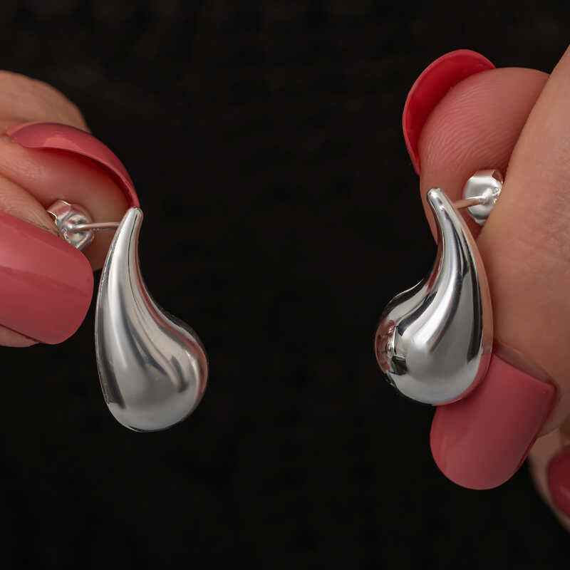 Tear Drop Spike Women's Silver Earrings