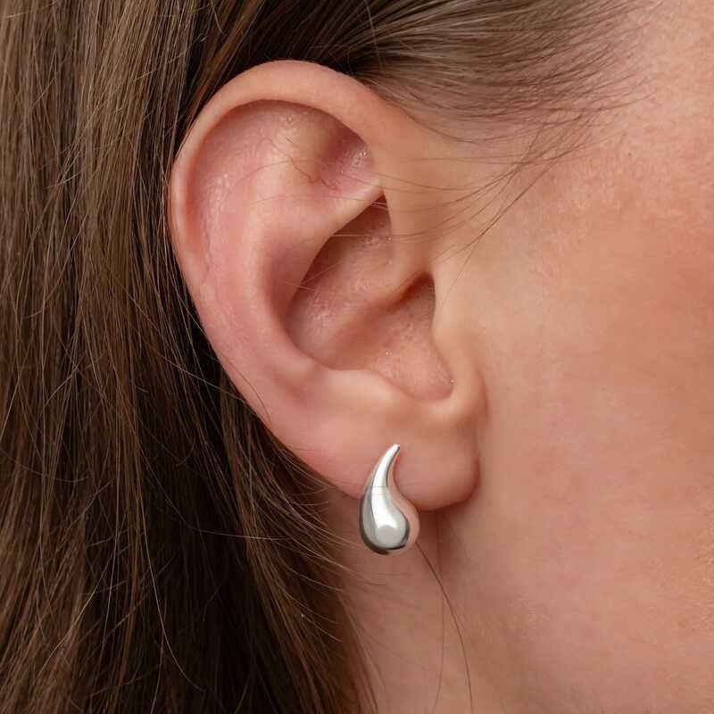 Tear Drop Spike Women's Silver Earrings