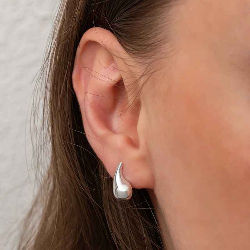 Tear Drop Spike Women's Silver Earrings