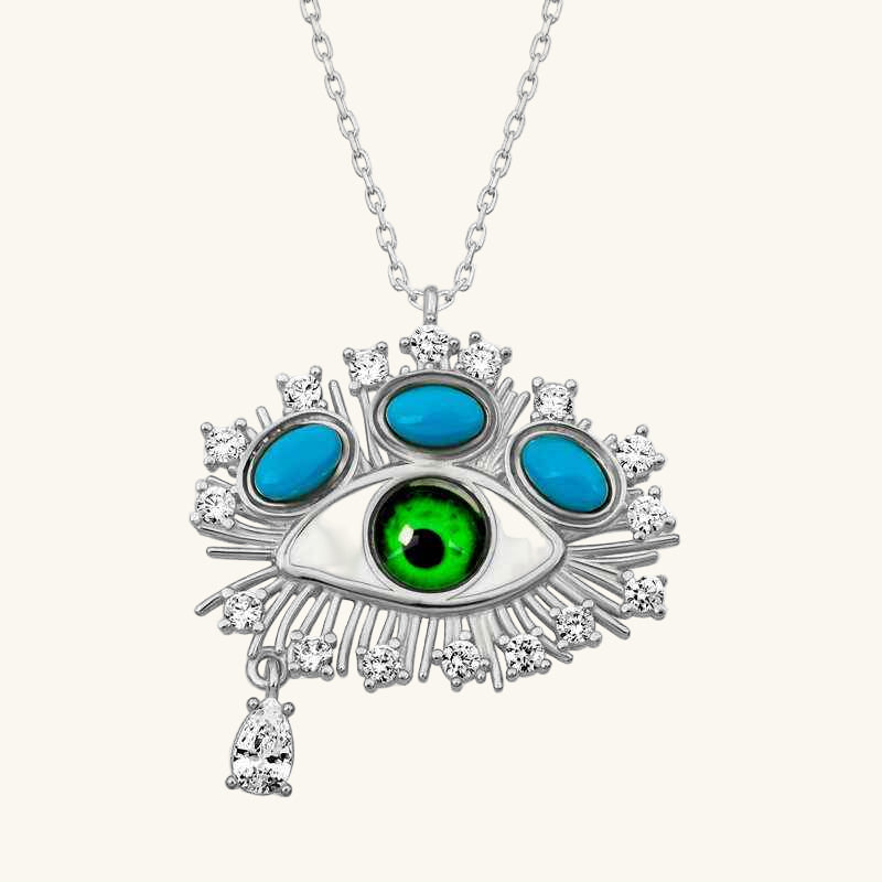 Tear Drop Protective Gaze Silver Pendant