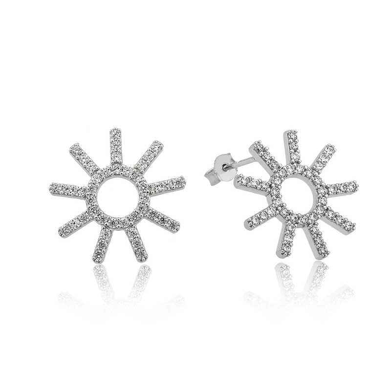 Sun Women's Silver Earrings