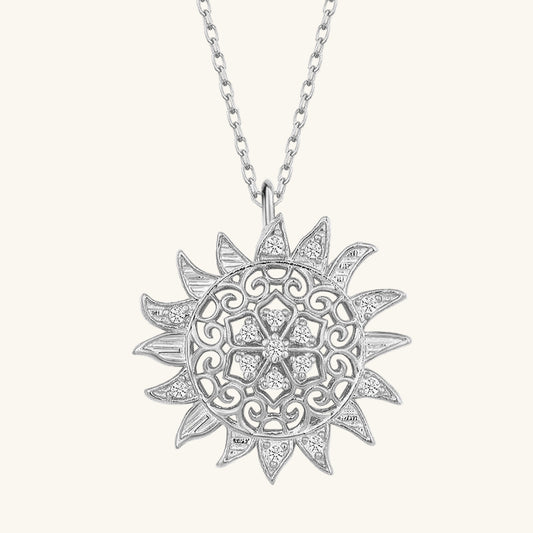 Sun Women's Silver Necklace