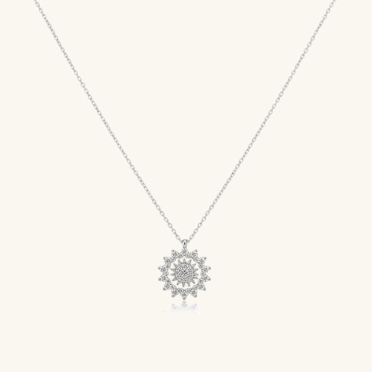 Sun Women's Silver Necklace